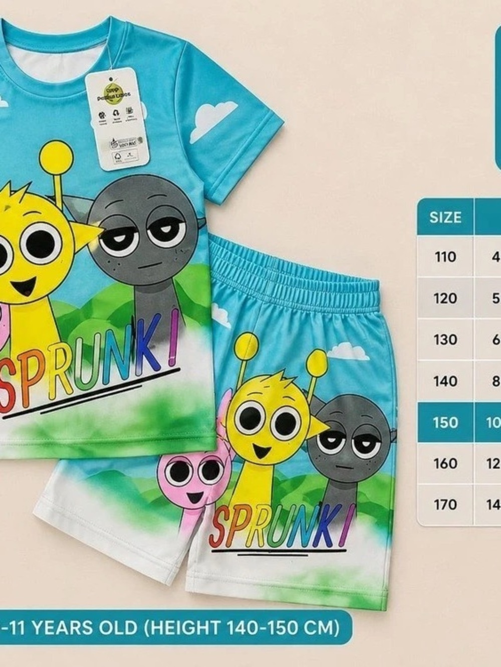 Kids Blue Graphic Matching Set Size 150 NWT